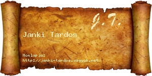 Janki Tardos névjegykártya